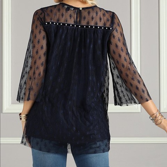 🖤RESTOCK🆕Monica Lace & Velvet Elegant Top🖤NWT🖤 - Picture 2 of 8